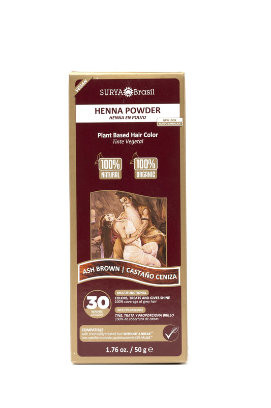 Henna Powder Ash Brown Surya Brasil 1.76oz