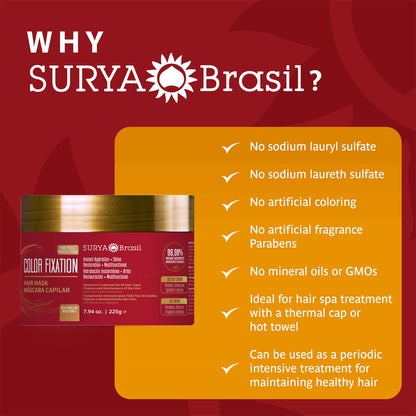 NEW Color Fixation Restorative Hair Mask Surya Brasil 7.94oz