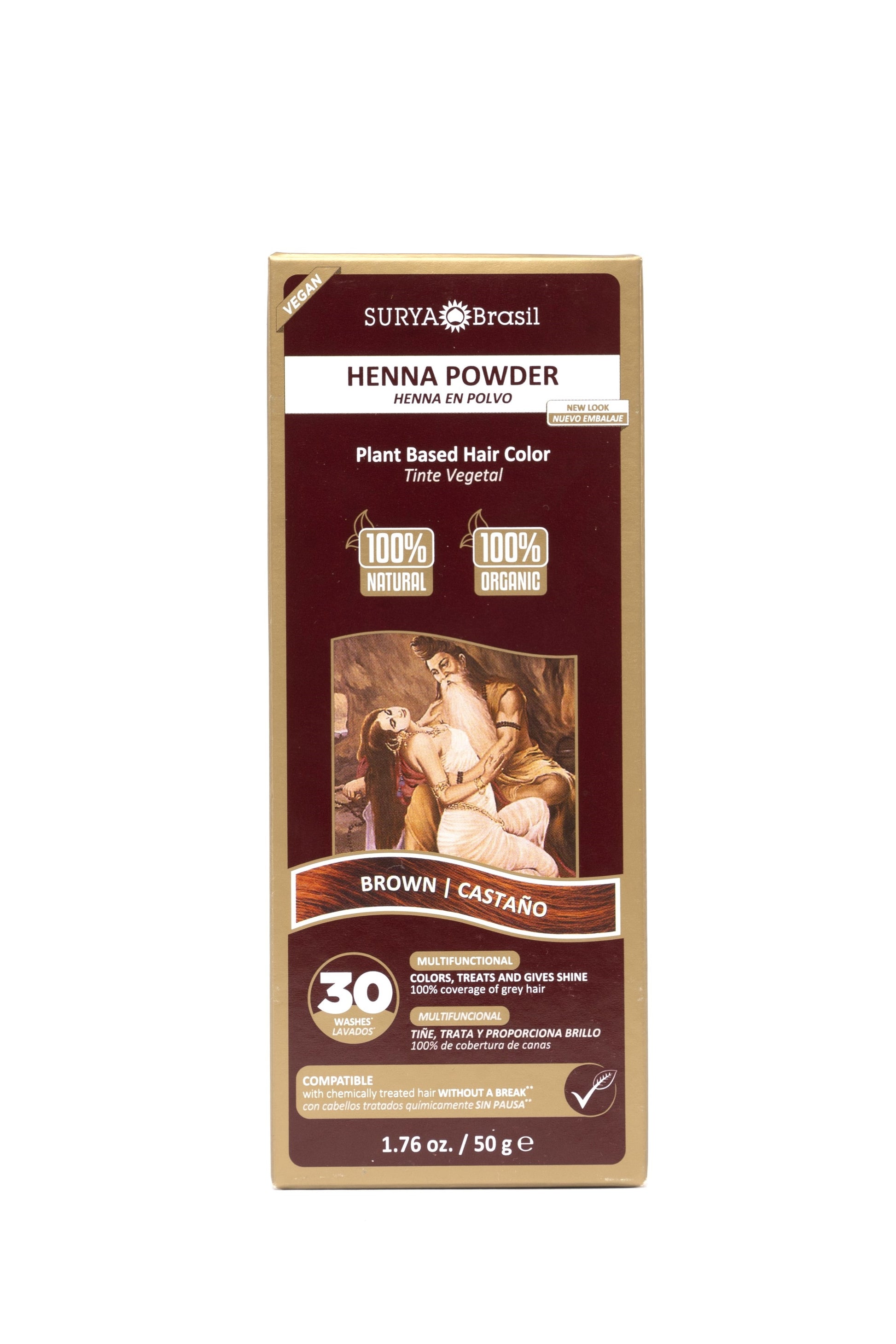 Henna Powder Brown Surya Brasil 1.76oz