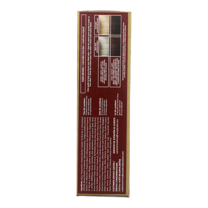 Henna Cream Dark Brown hair-color kit side panel showing color label, swatch chart, kit contents, ingredient list, and contact info for Surya Brasil.