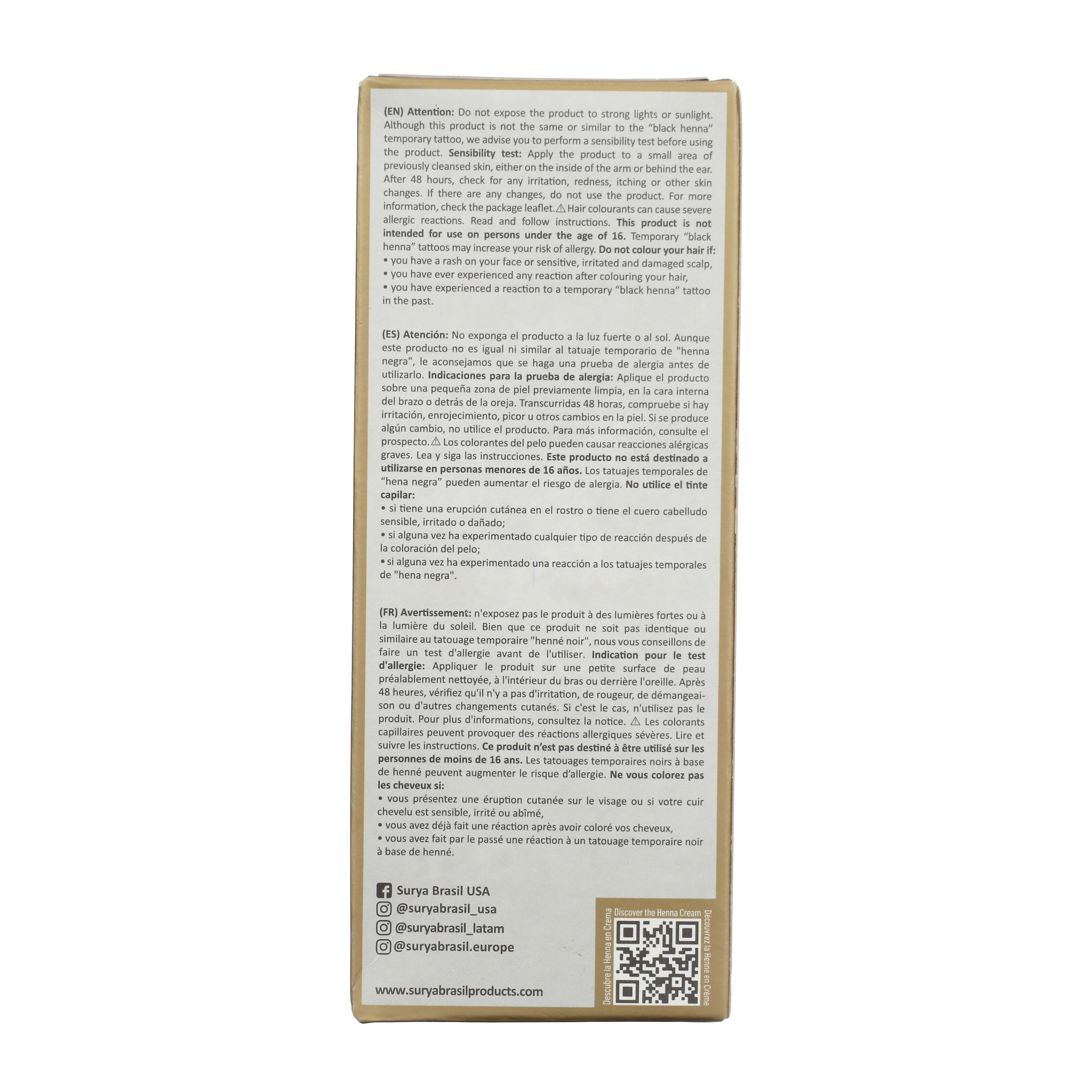 Surya Brasil Henna Cream Light Brown 2.37oz – Surya Brasil USA