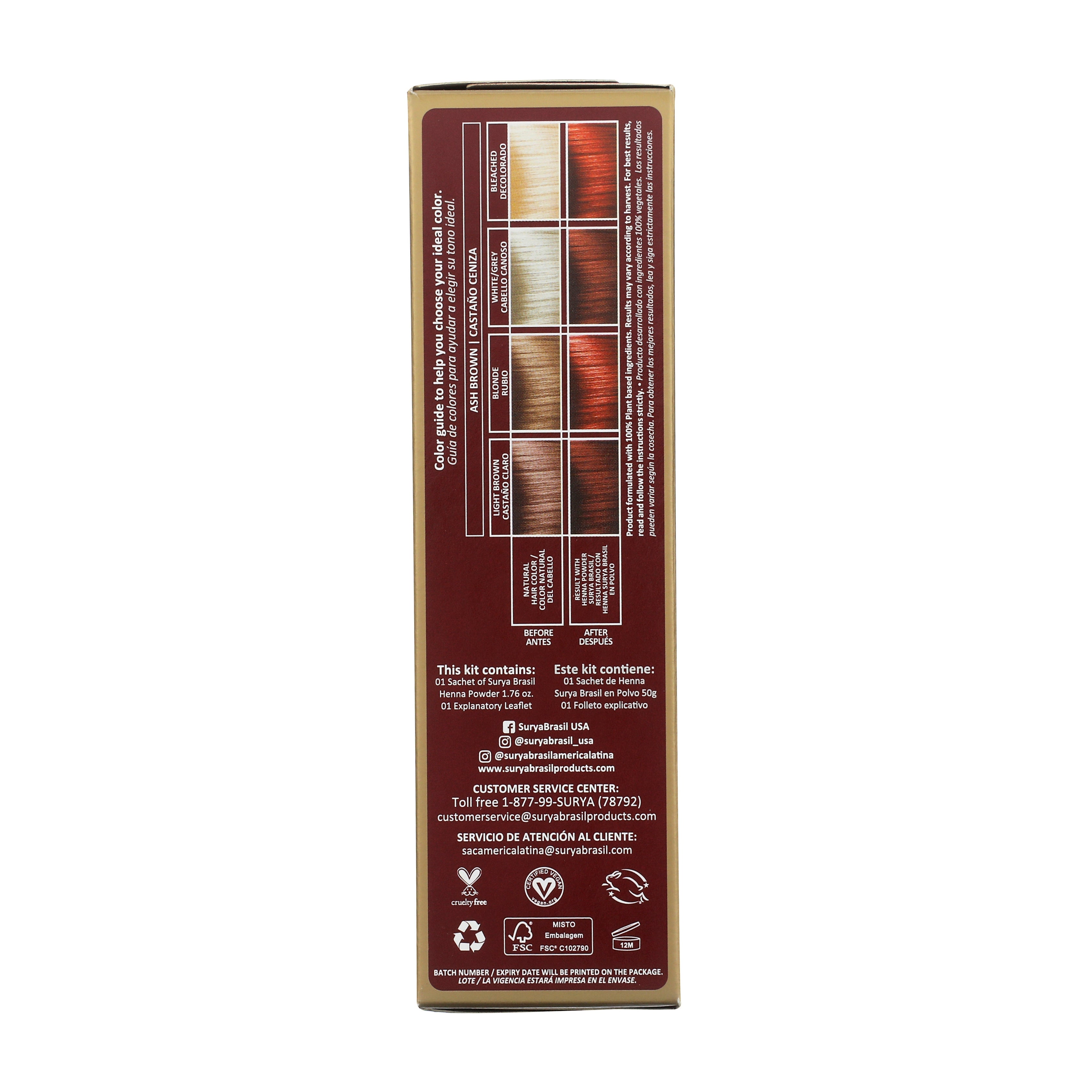 Surya Brasil Henna Powder Ash Brown 1.76oz Hair Color – Surya