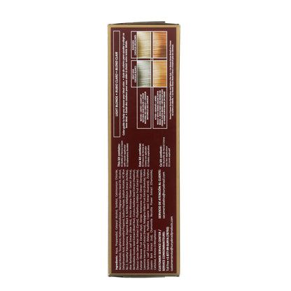 Henna Cream Light Blonde box back showing color-guide chart, multilingual shade name, ingredients, and contact info for Surya Brasil's natural, eco-friendly hair dye.